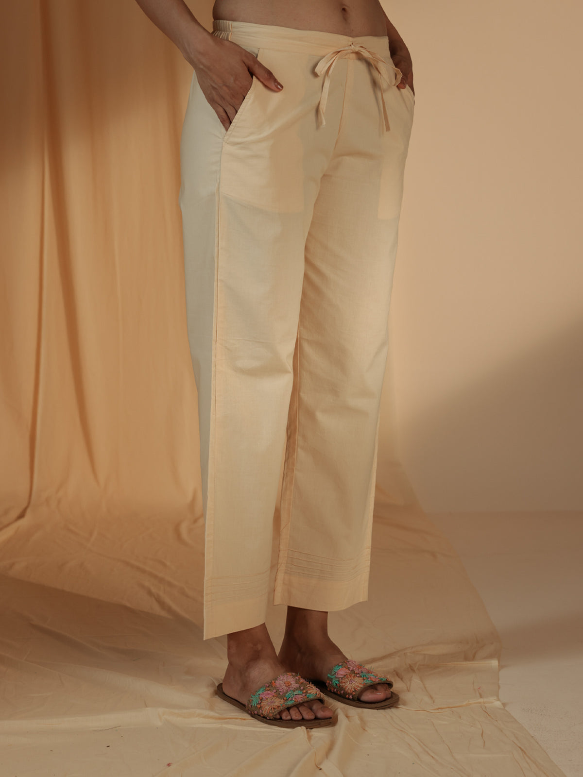 Plain Vanilla Cotton Straight Pant