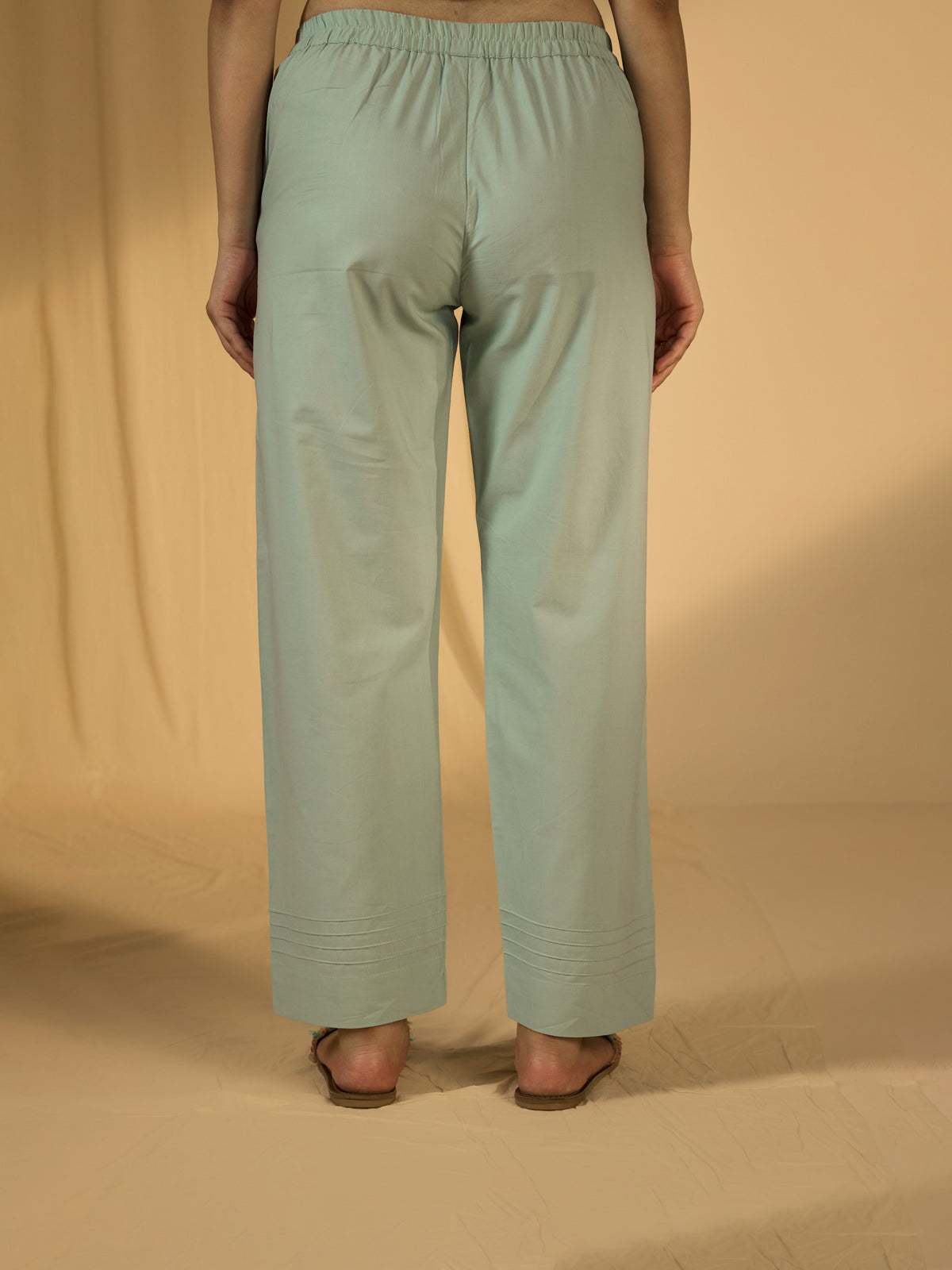 Mint Leaves Cotton Straight Pant