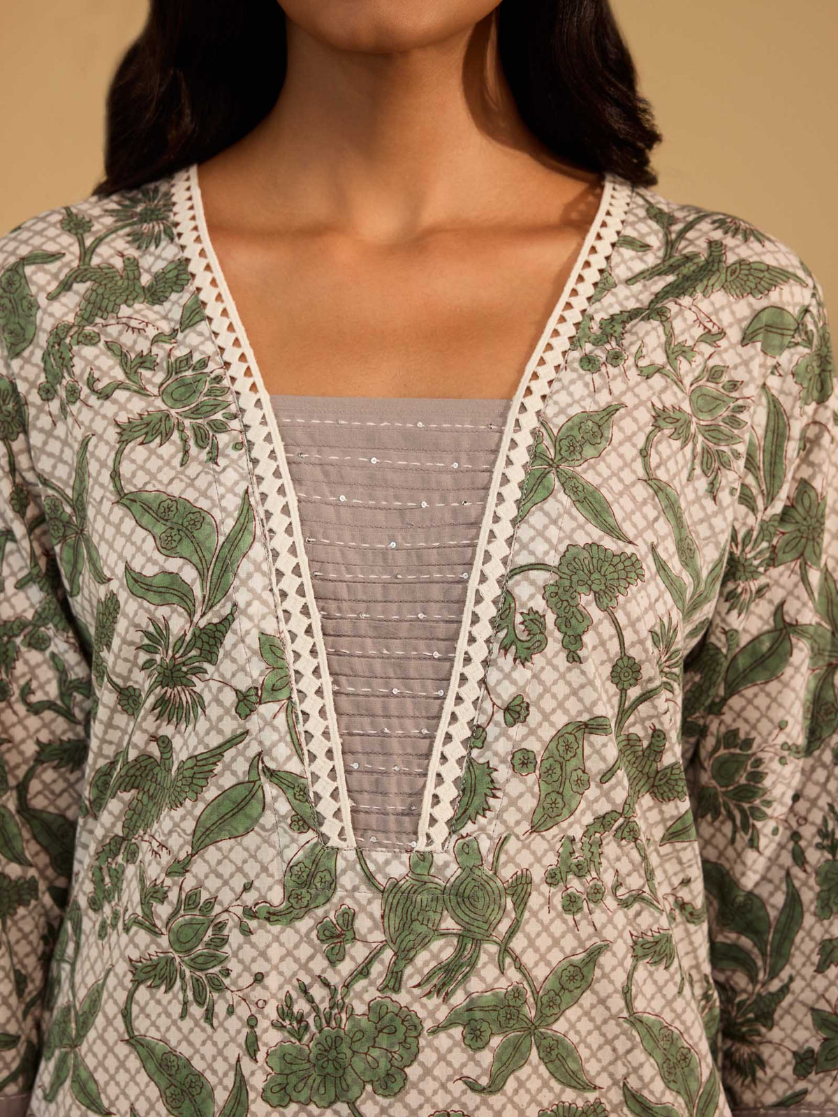 Parakeets Cotton Kurta