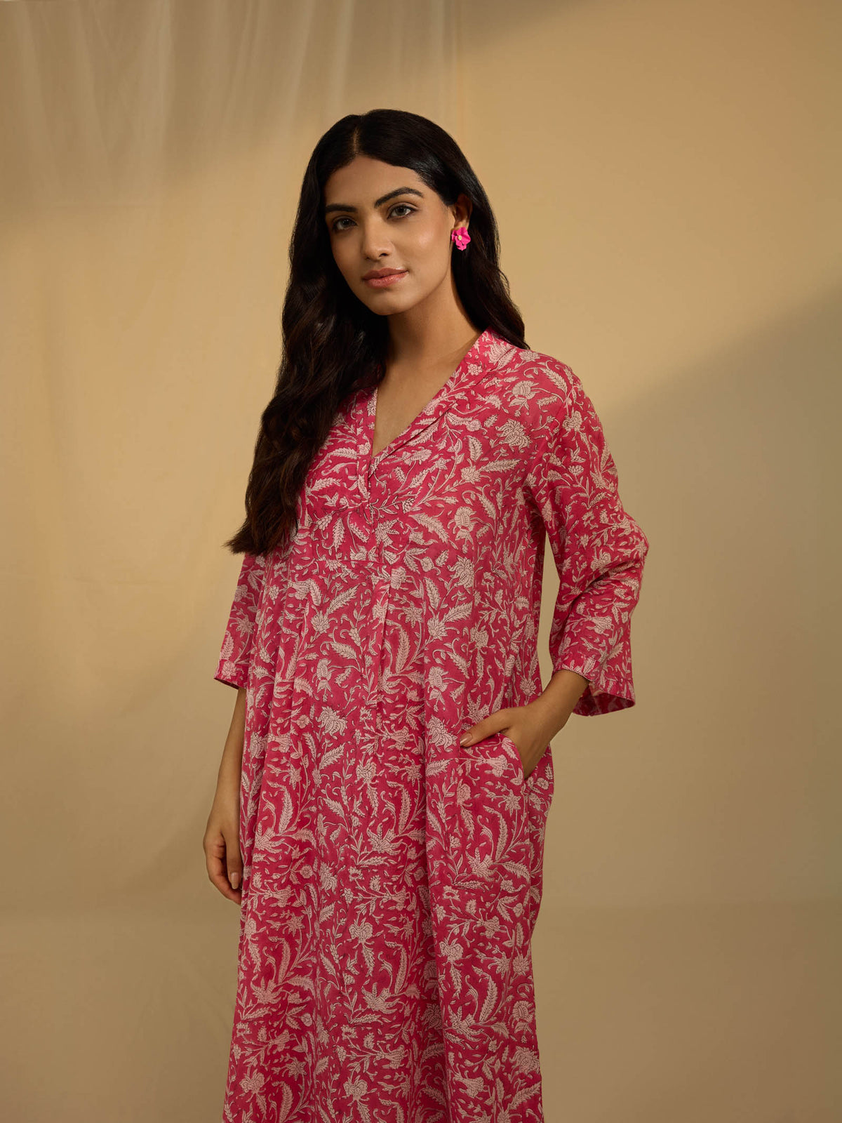 Lady In Pink Voile Kurta
