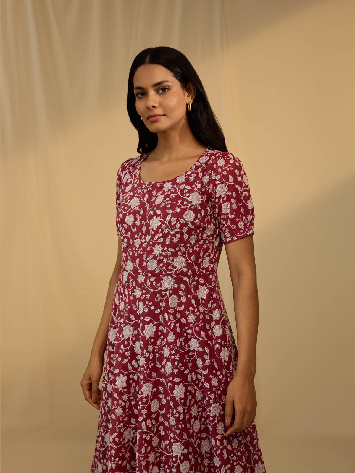 Red Wine Cotton Dress