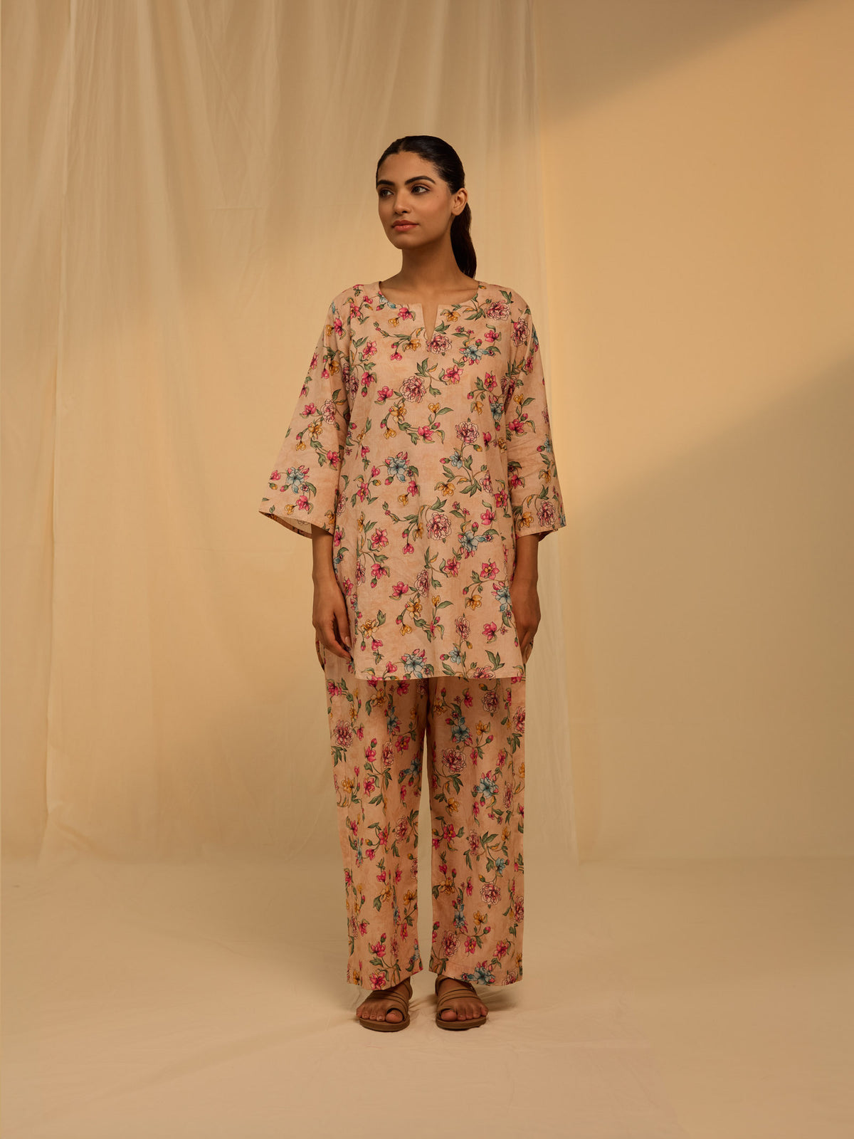 Dark Wine Cotton Night Suit