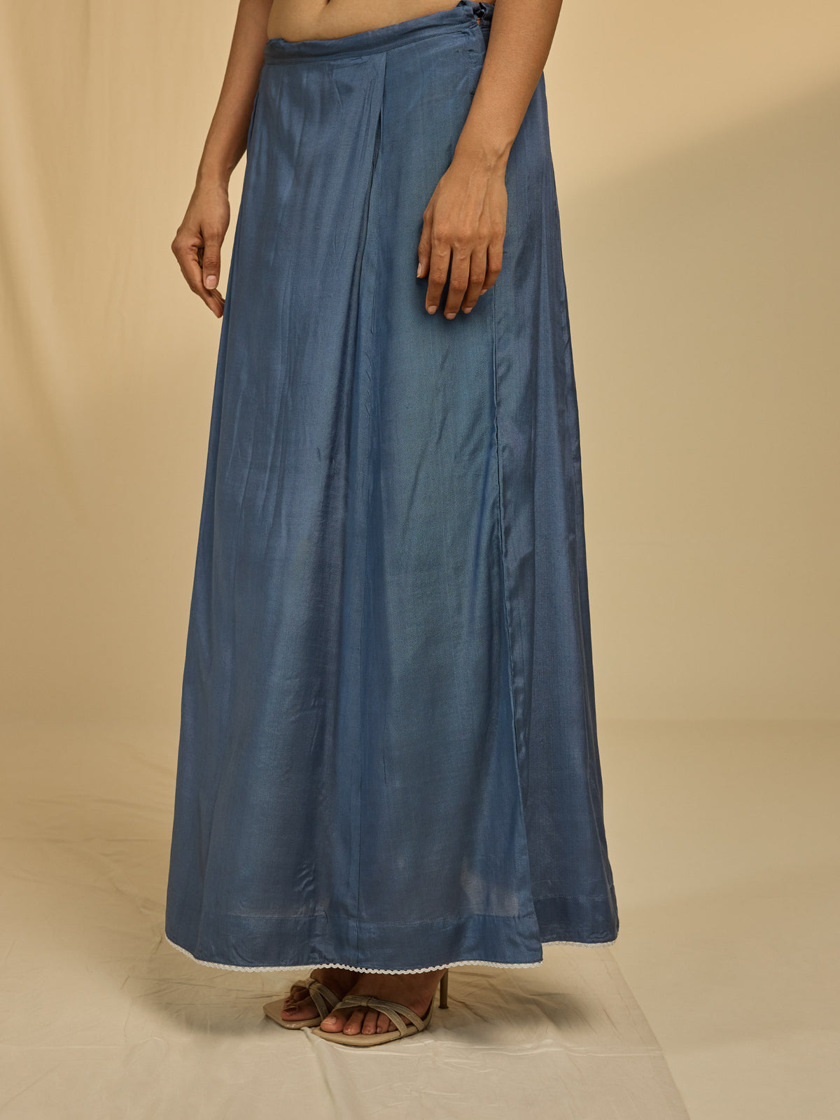 Oyster Blue Organza Saree