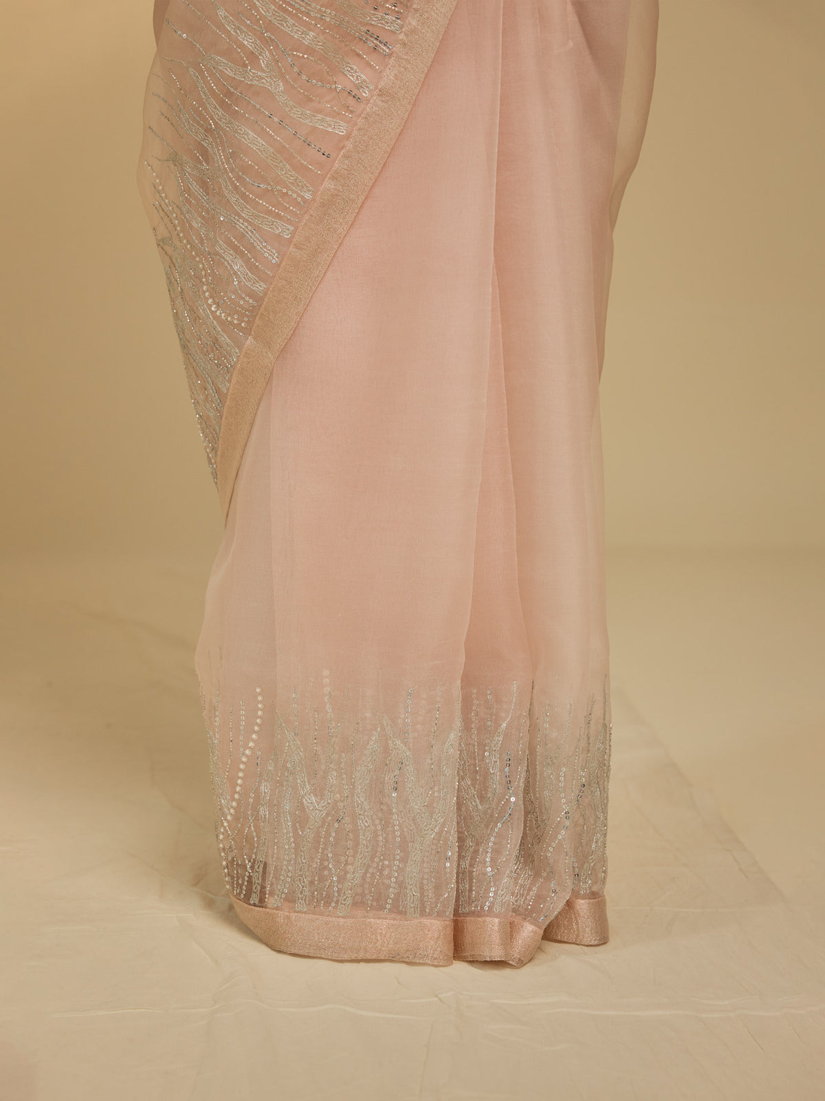 Lightening Pink Organza Saree
