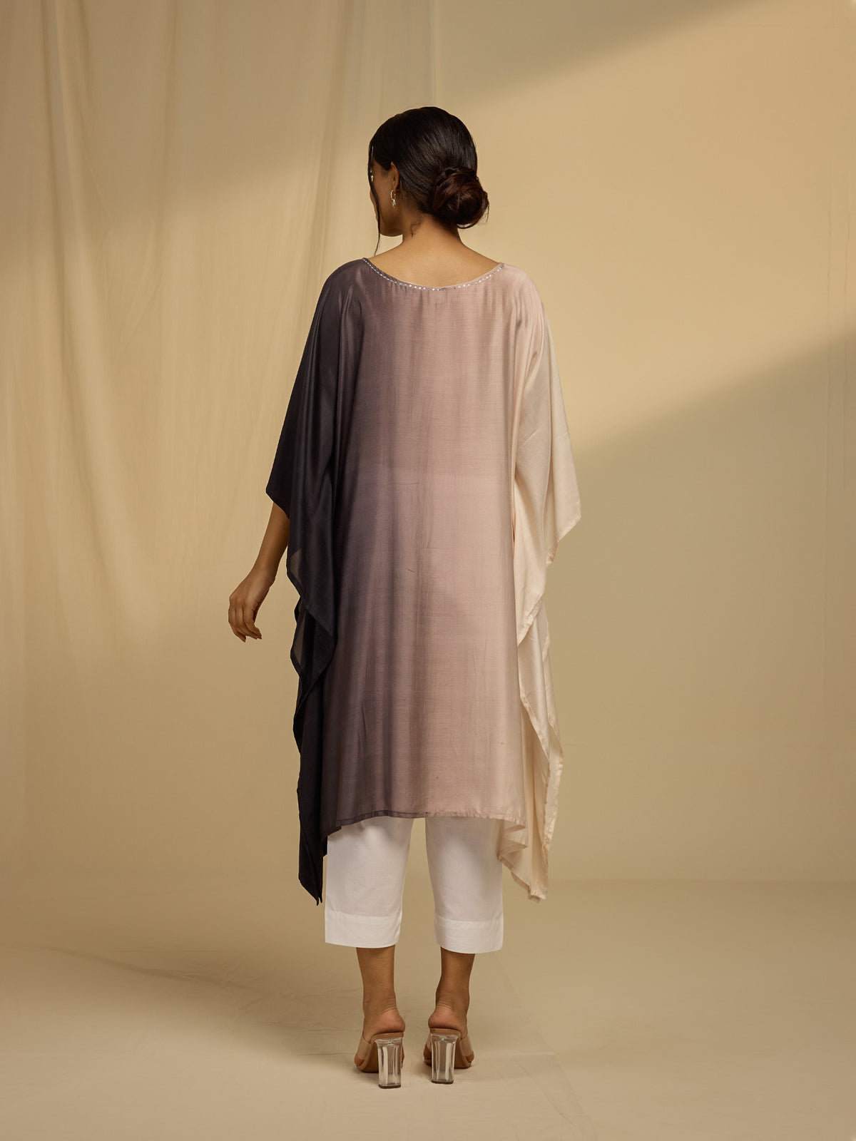 Ombre Black Silk Kaftan