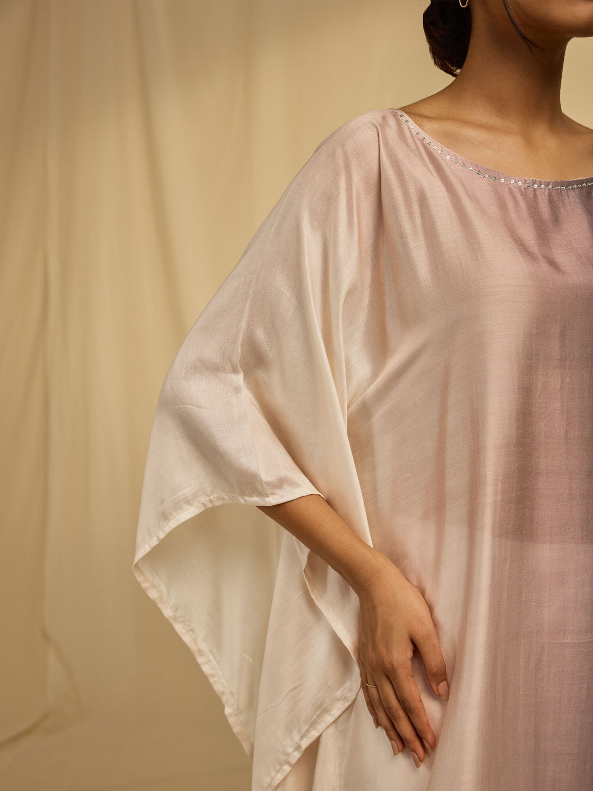 Ombre Black Silk Kaftan