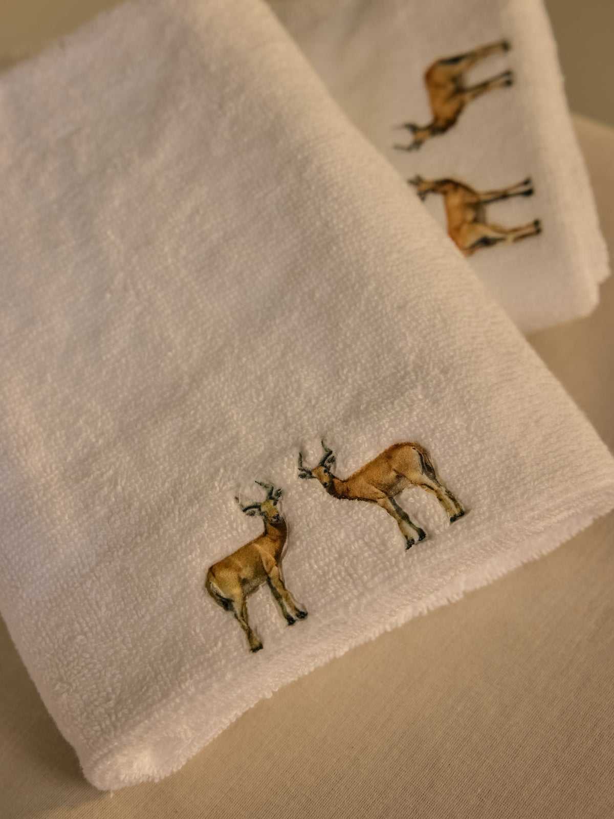 Reedbuck White Hand Towel (Set of 2)