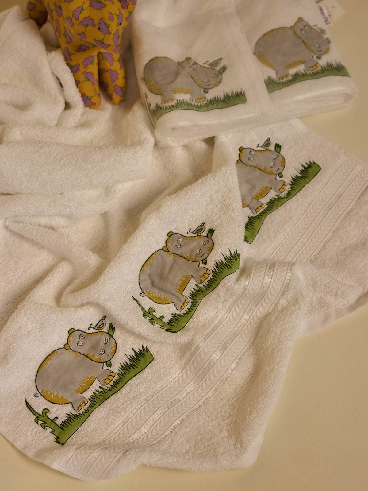 Hippo In The Grass Baby Towel
