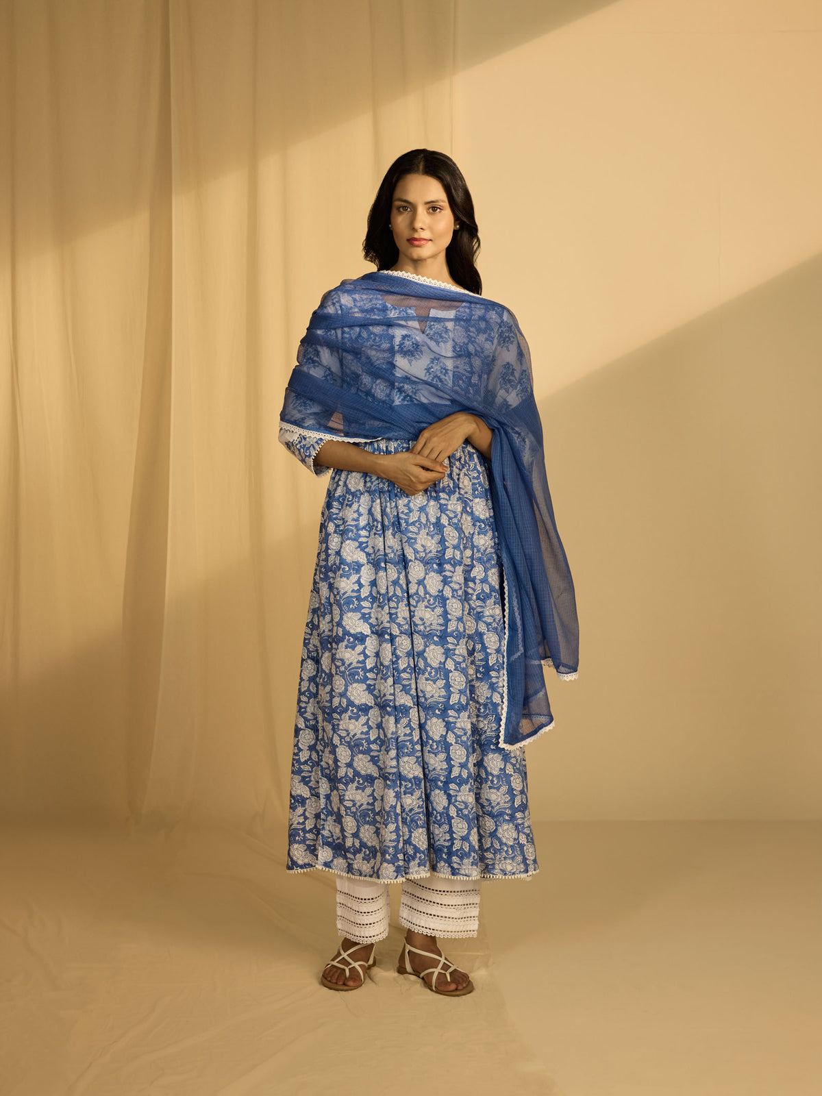 Busy Blue Kota Dupatta
