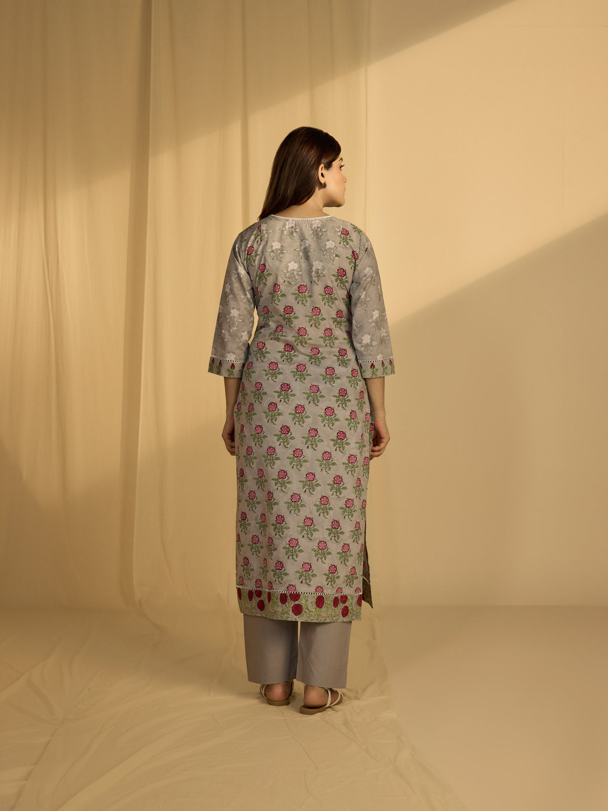Dove Grey Cotton Kurta