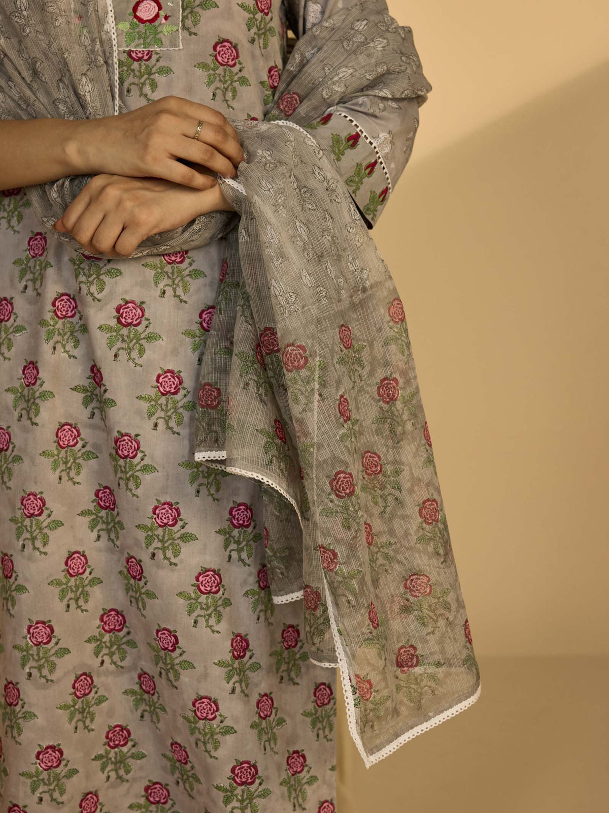 Dove Grey Kota Dupatta