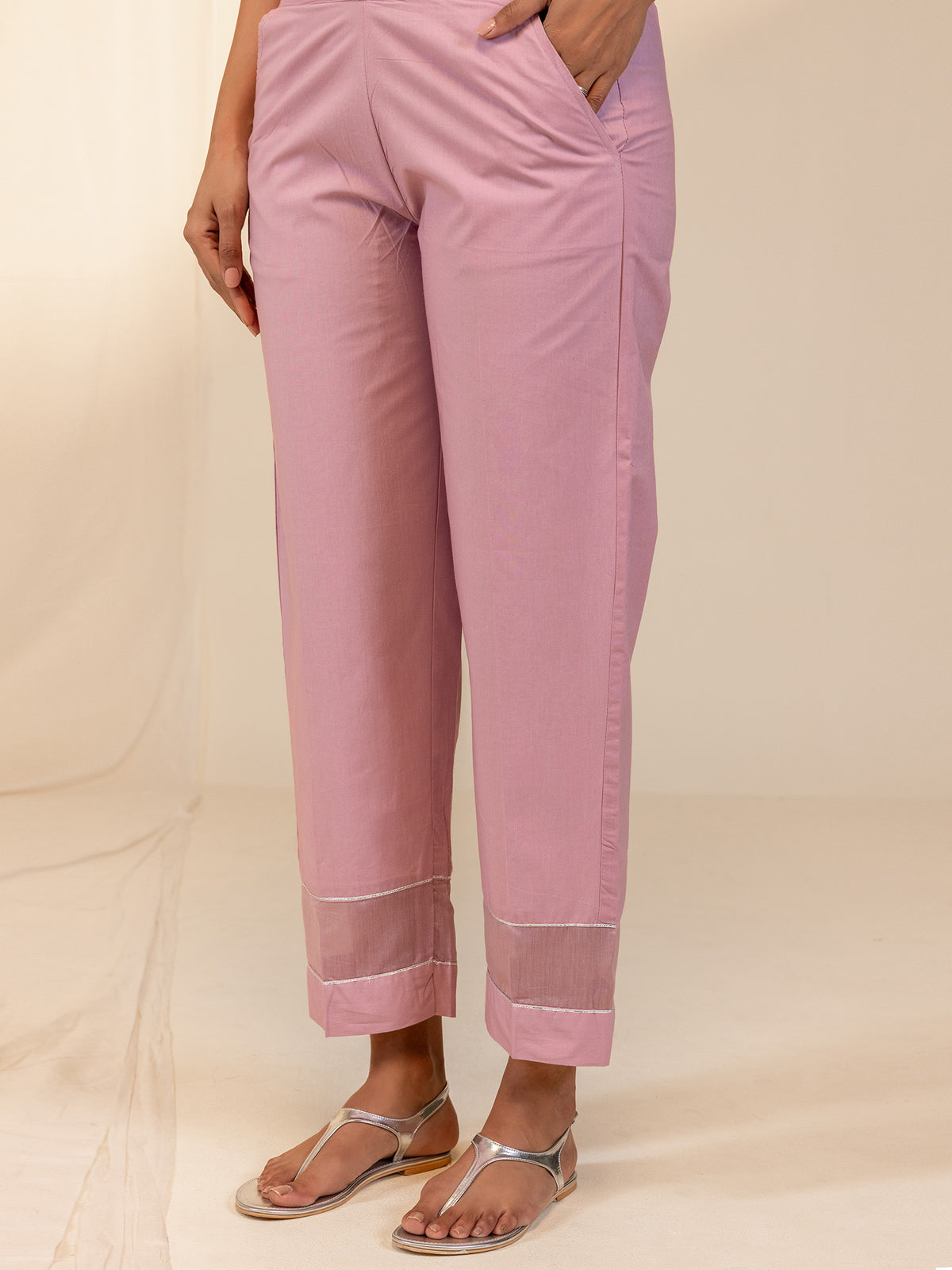 Silver Smith Pink Cotton Straight Pant