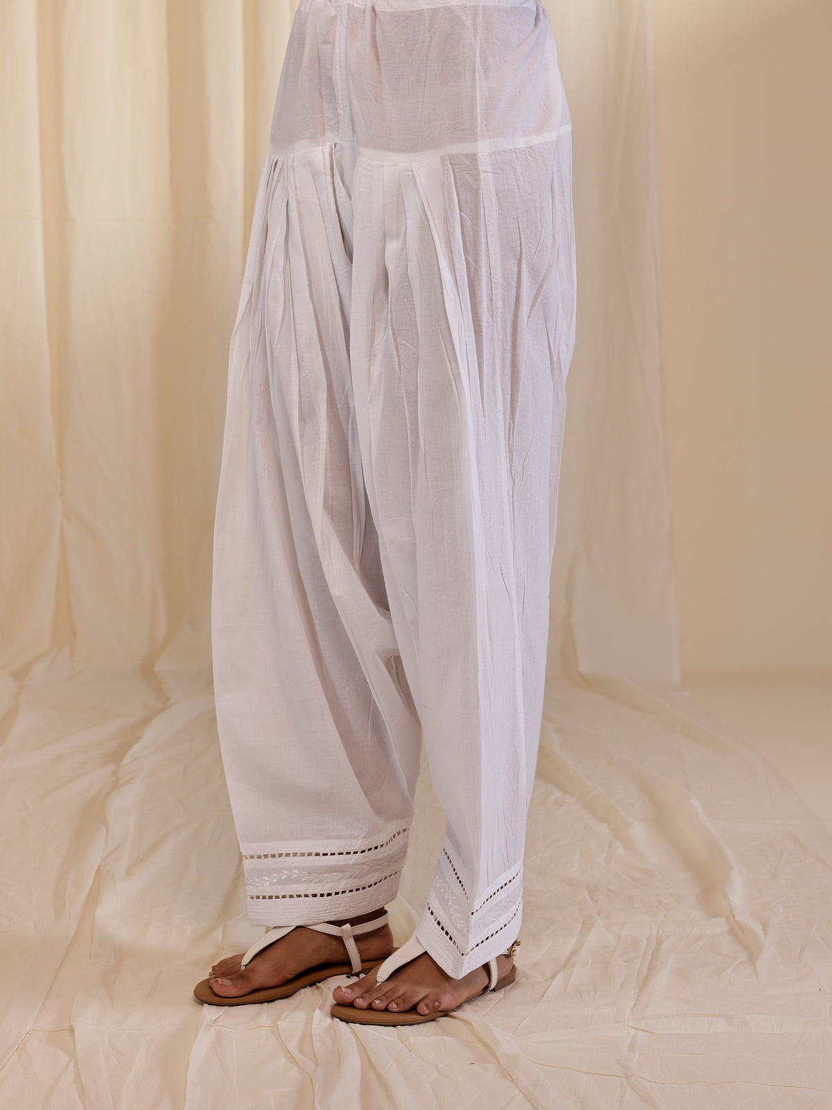 White Wash Emb Cotton Salwar