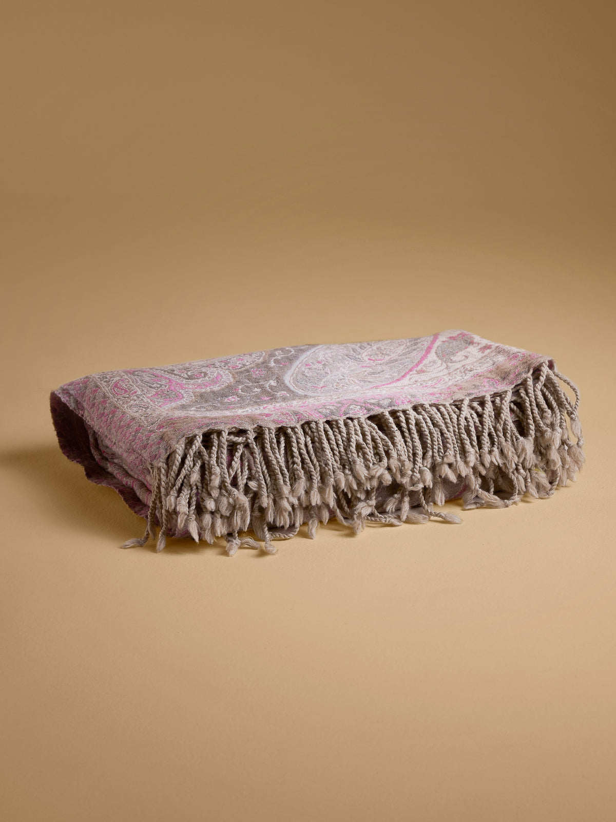 Woollen Throw Jamawar Weaves - Pink
