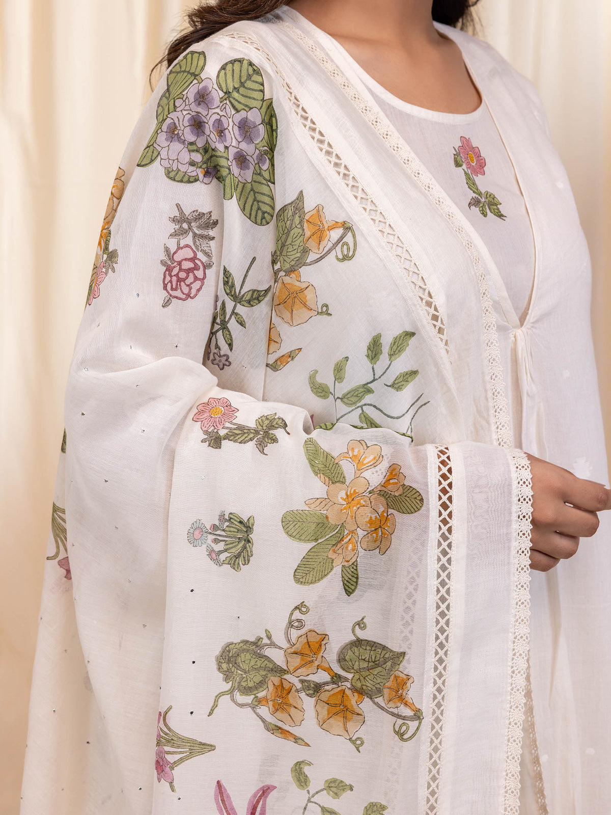 Bawan Rang Chanderi Dupatta