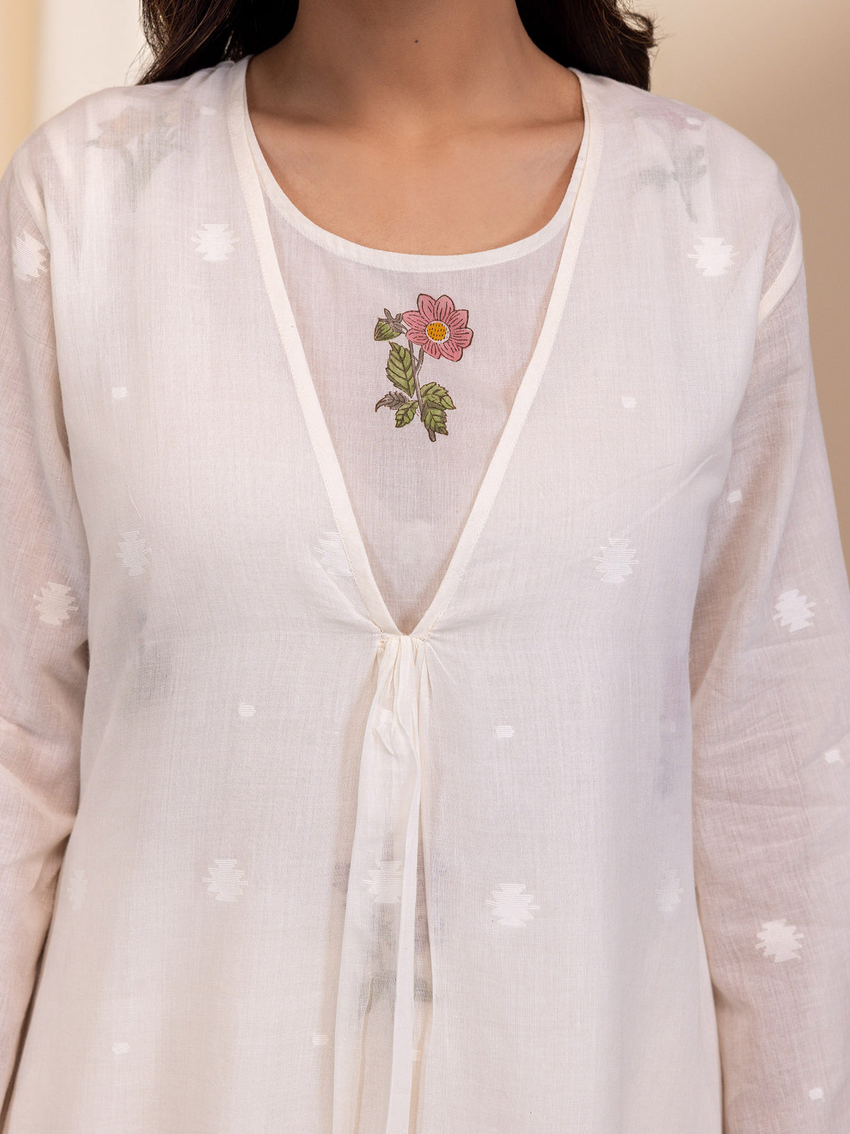 Bawan Rang Jamdani Cotton Kurta