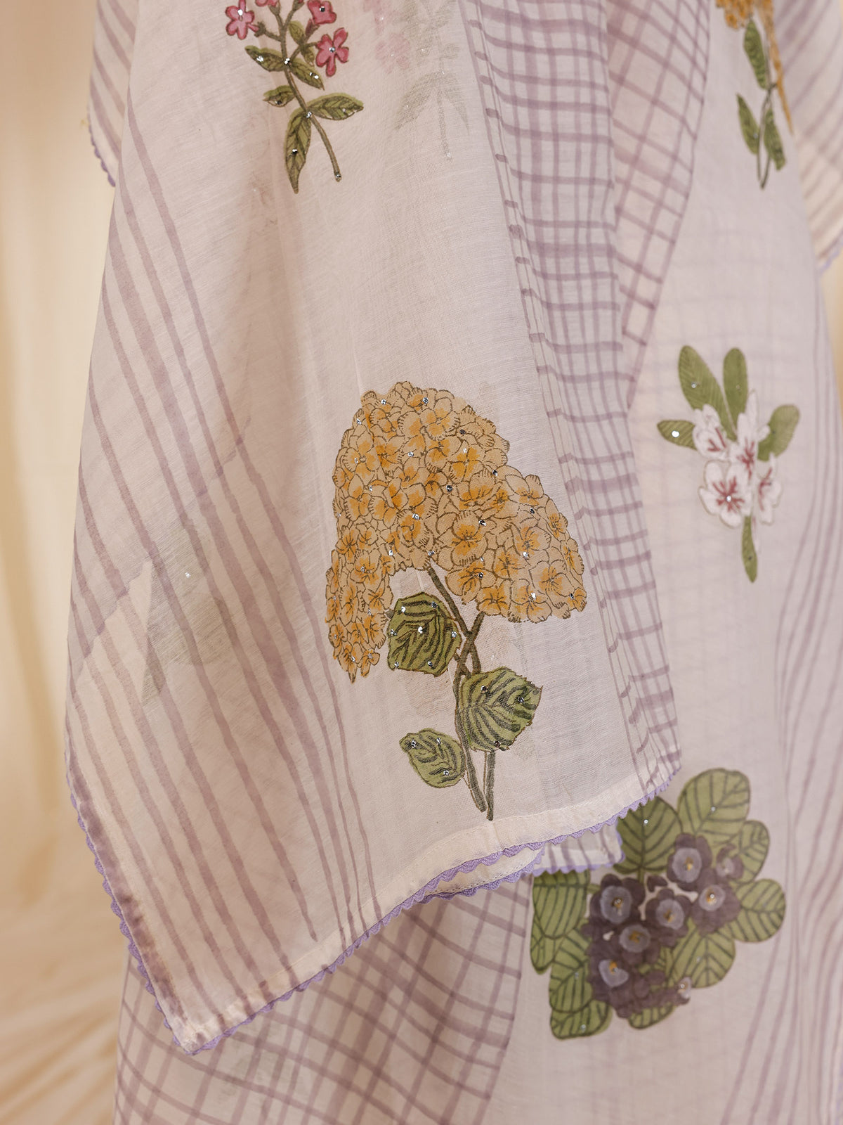 Fussy Fusion Lavender Chanderi Dupatta