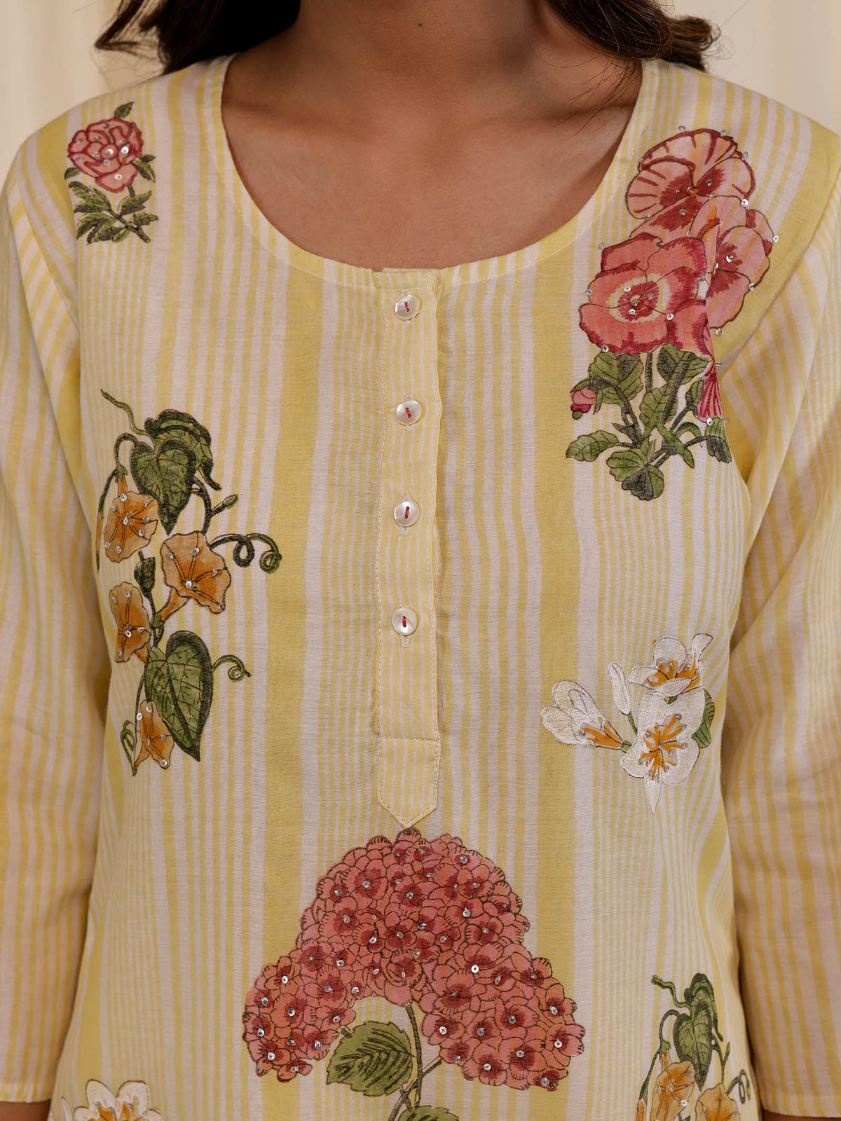 Fussy Fusion Yellow Chanderi Kurta