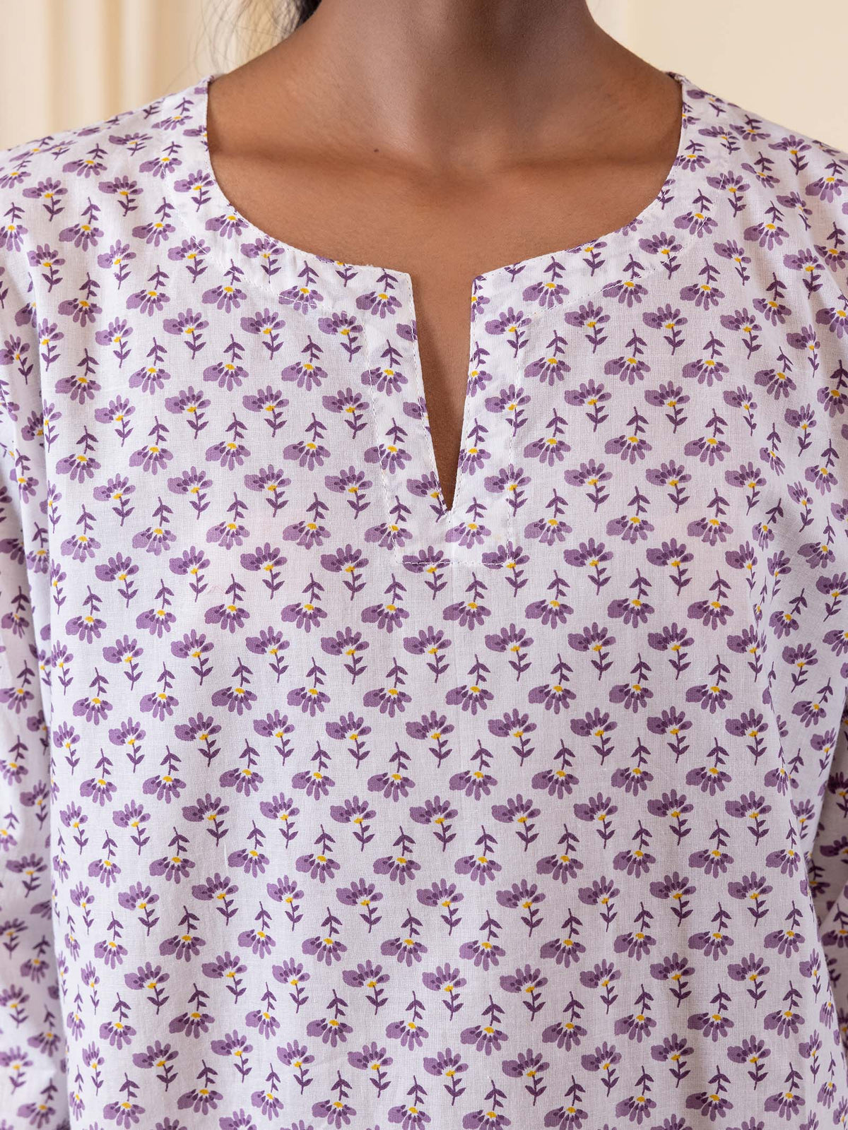 Lavender Dew Cotton Night Suit