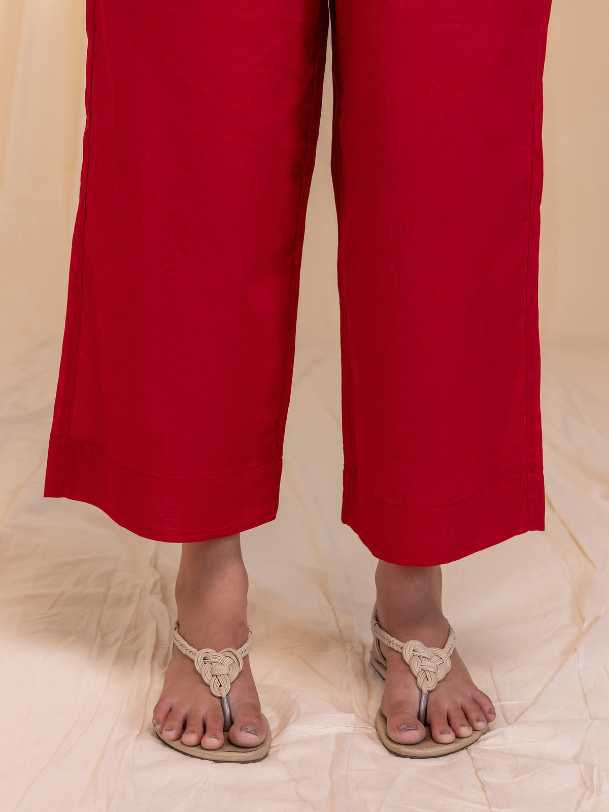 Colour Bracket Miss Red Voile Straight Pant