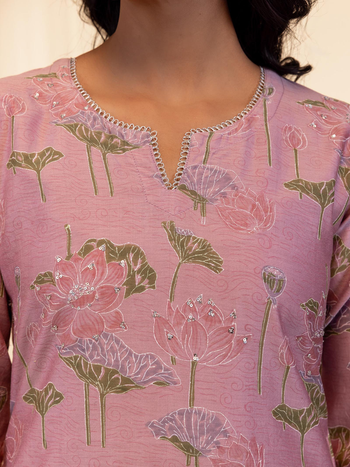 Silver Smith Pink Chanderi Kurta