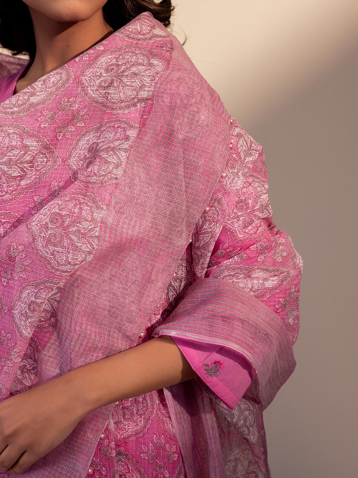 The Artisans Blush Kota Dupatta
