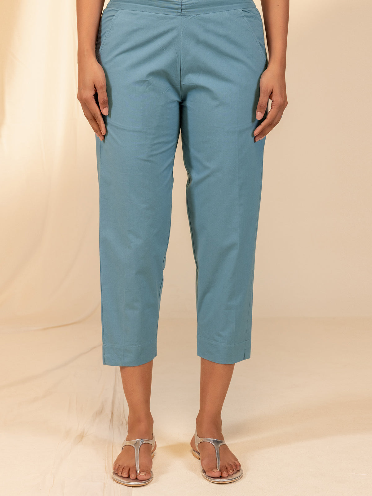 Trance Blue Plain Cotton Seriously Short Pant