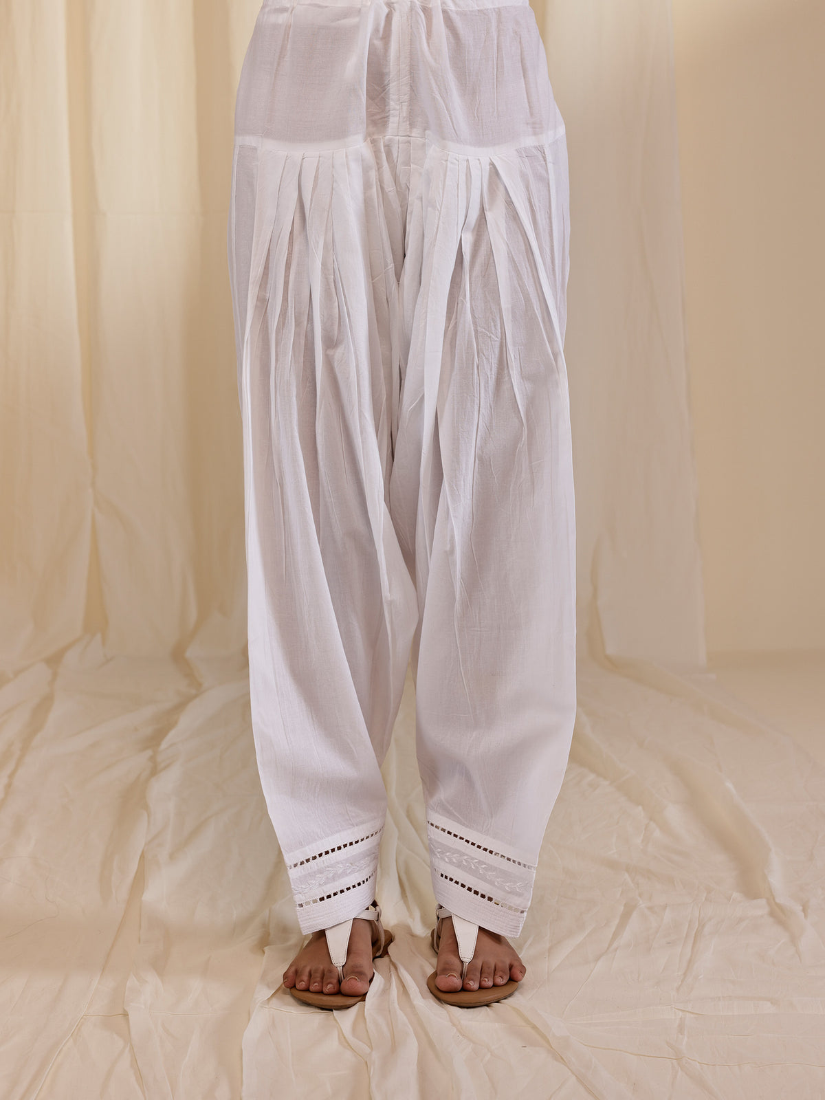White Wash Emb Cotton Salwar