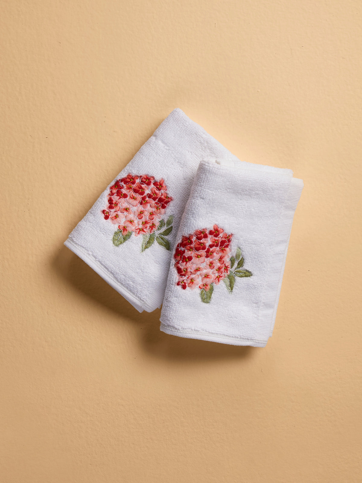 Red Ixora Face Towel (Set of 2)