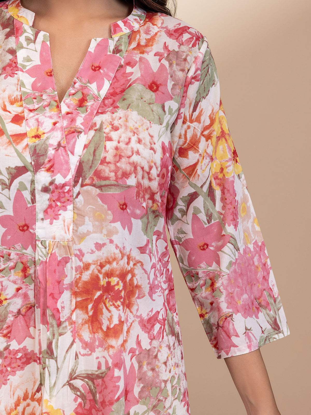 Bloom Peach Viscose Kurta