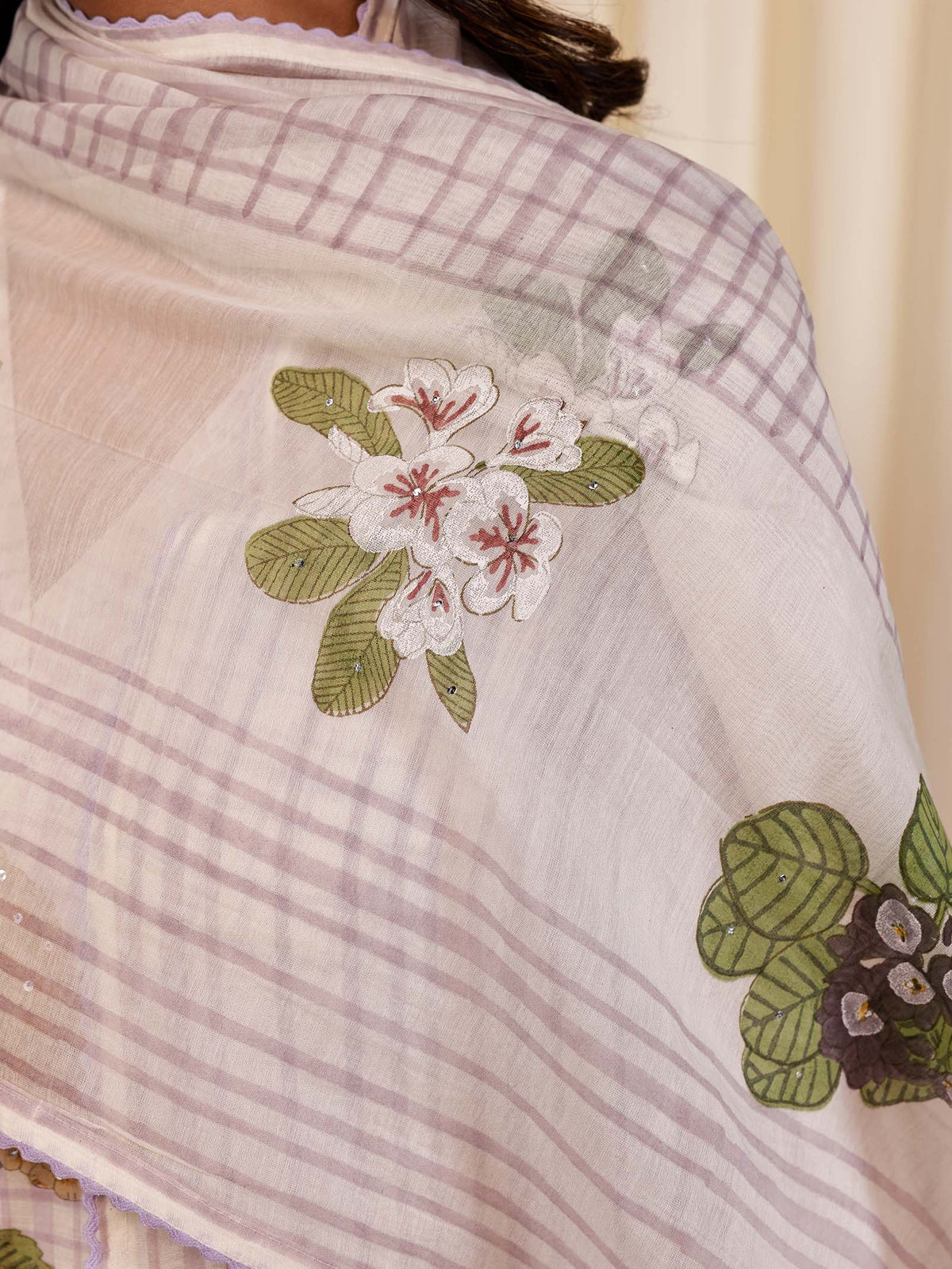 Fussy Fusion Lavender Chanderi Dupatta