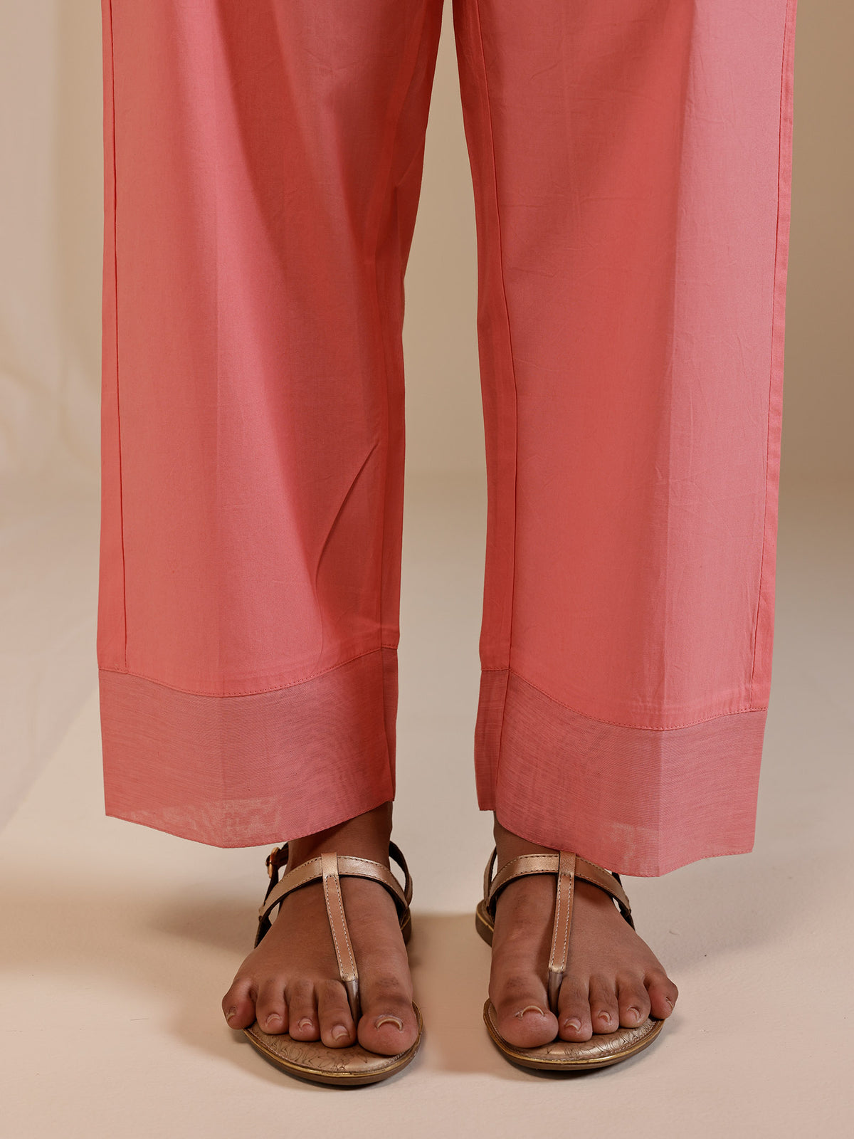 Fussy Fusion Peach Cotton Straight Pant