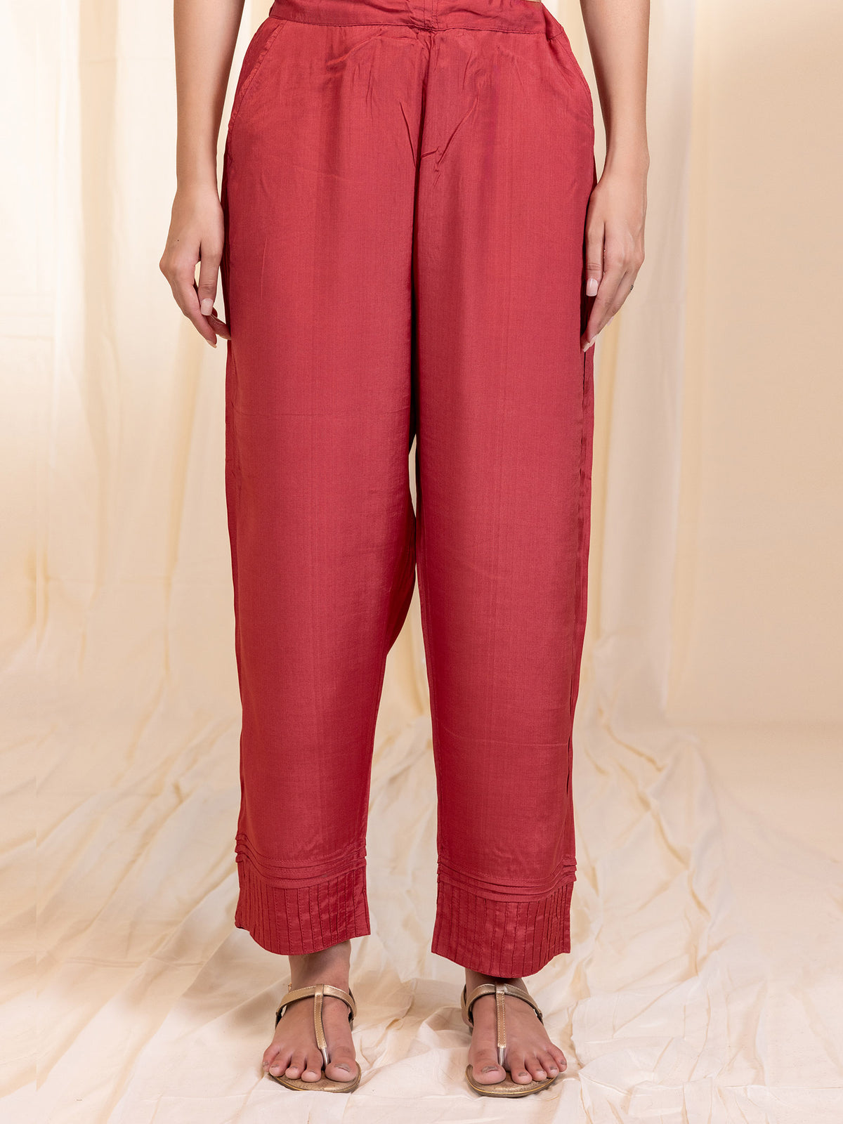 Golden Hues Bamboo Silk Straight Pant