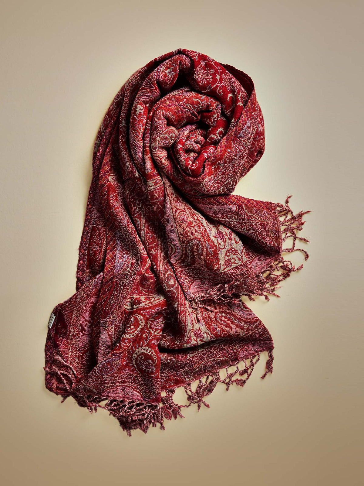 Woollen Throw Jamawar Weaves - Red