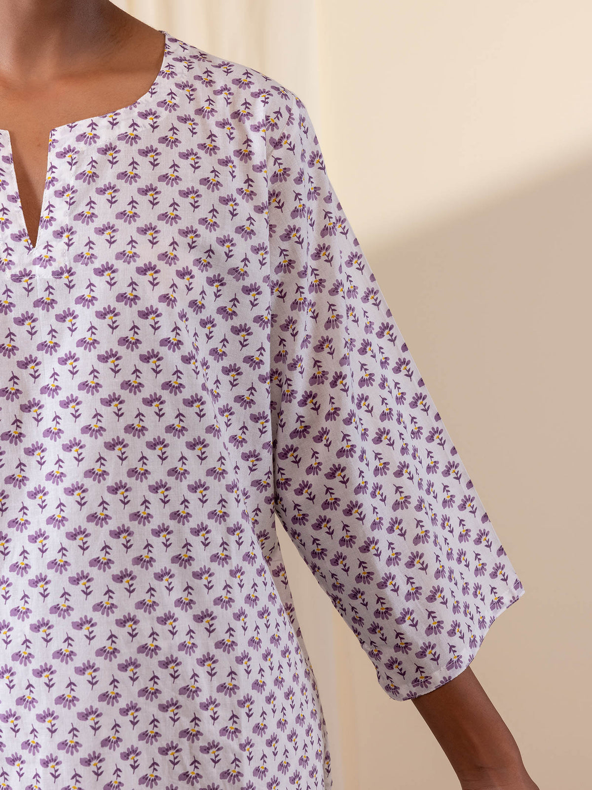 Lavender Dew Cotton Night Suit
