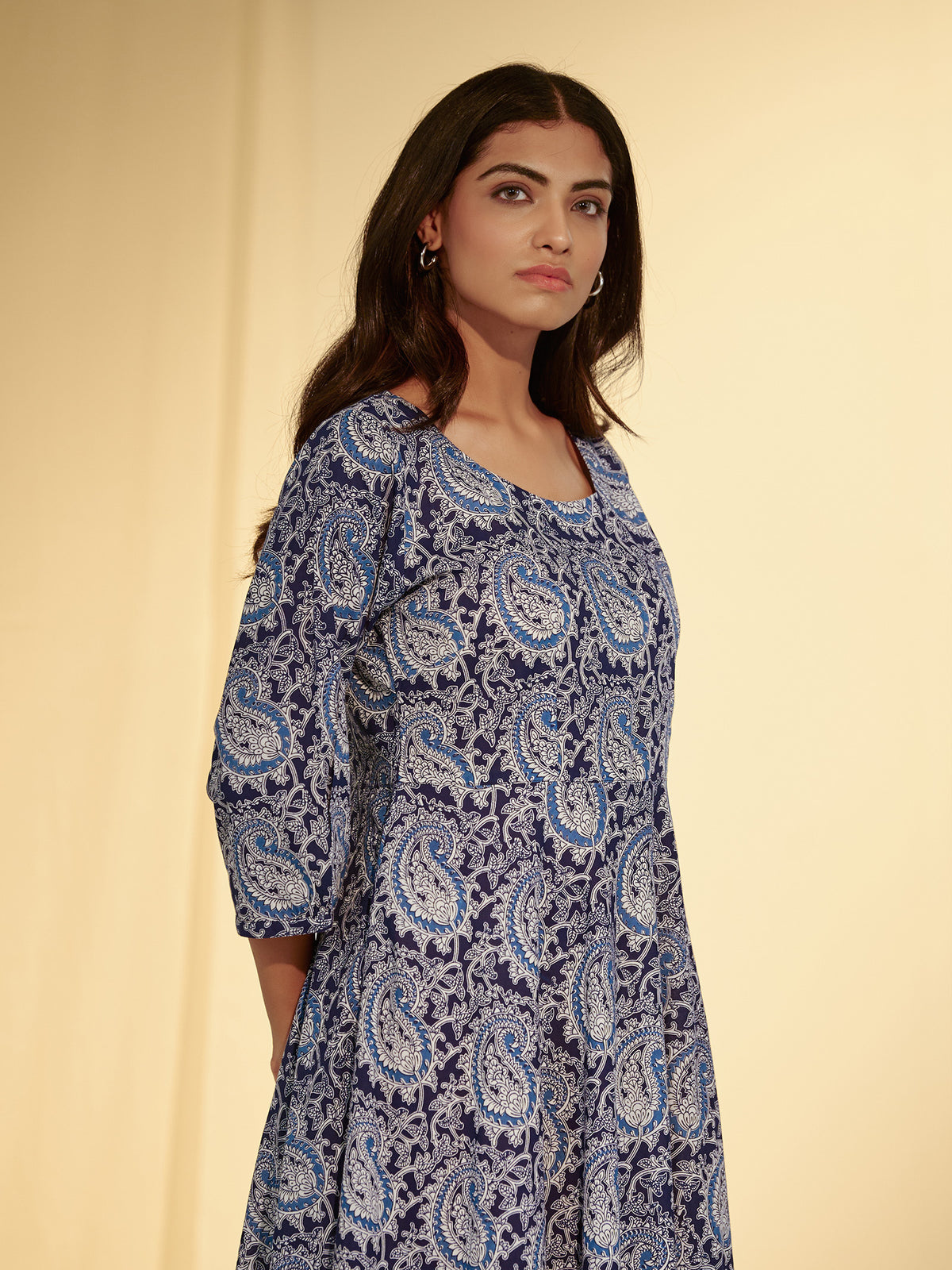 Paisley Blue Cotton Dress