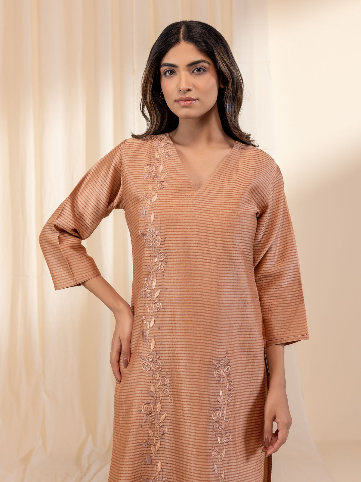 Skin Tones Honey Chanderi Kurta