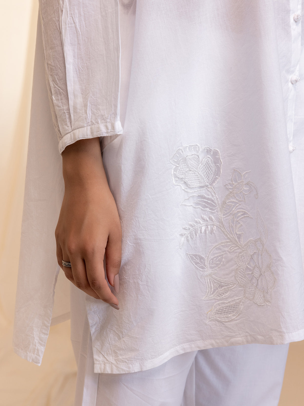 White Wash Exclusive EMB Madras Cotton Shirt