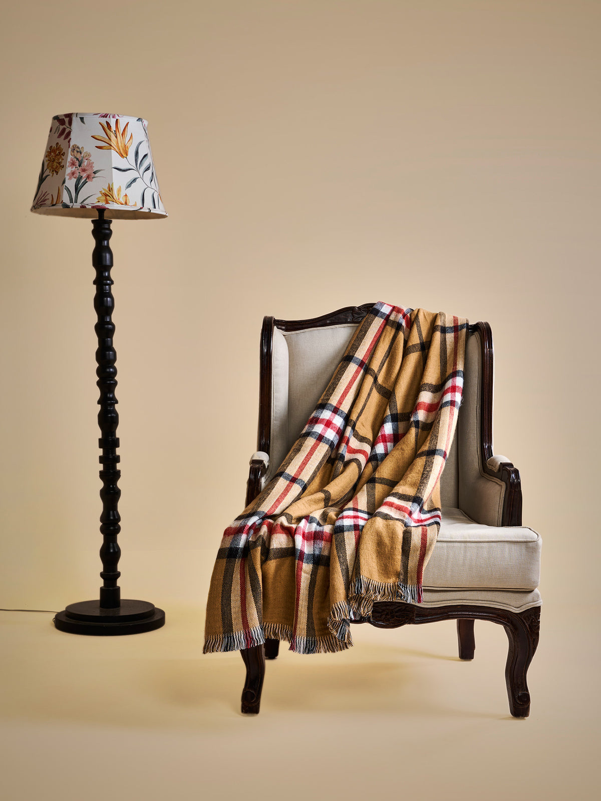 Woollen Throw B-Camel
