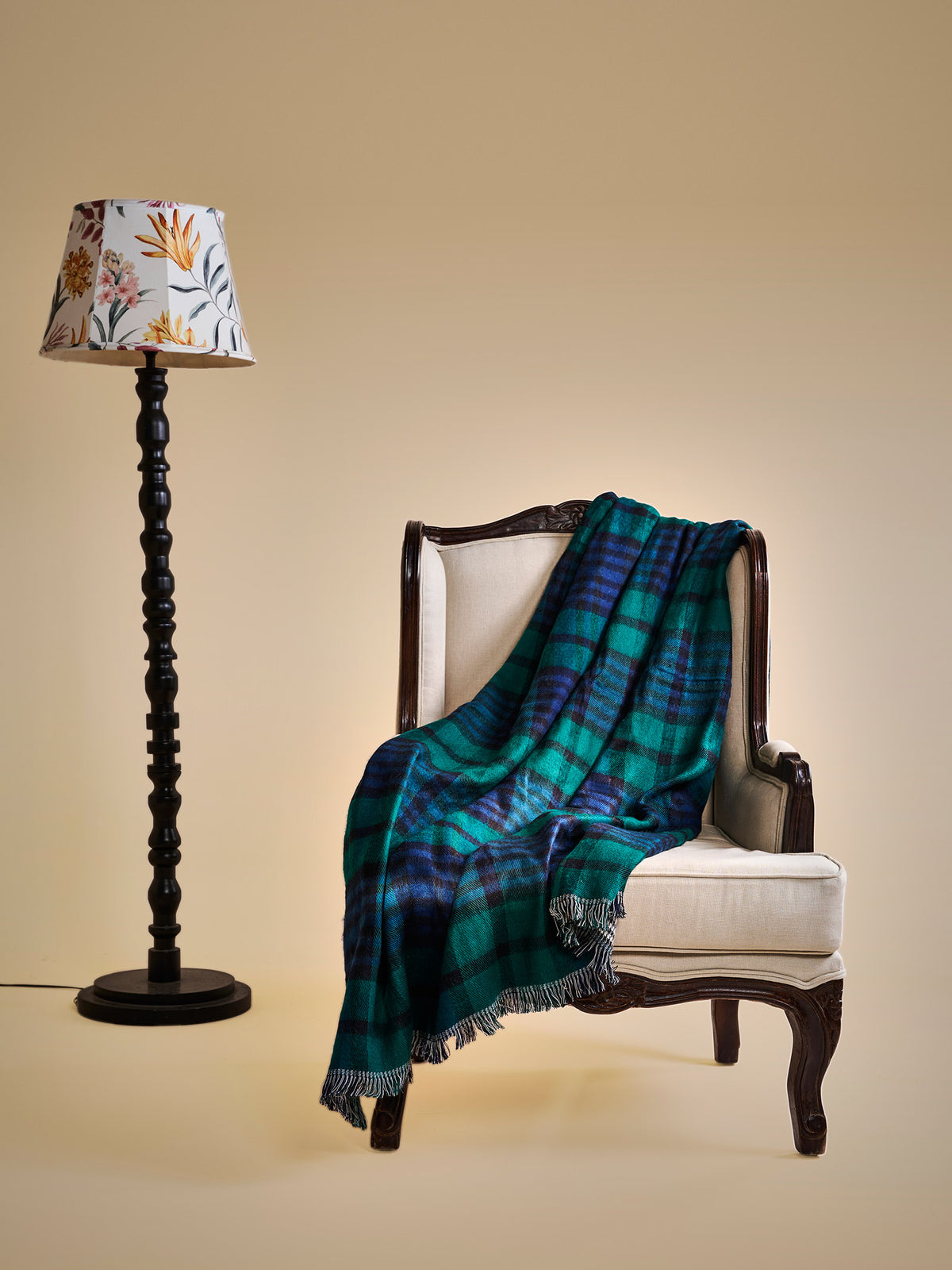 Woollen Throw B-Navy