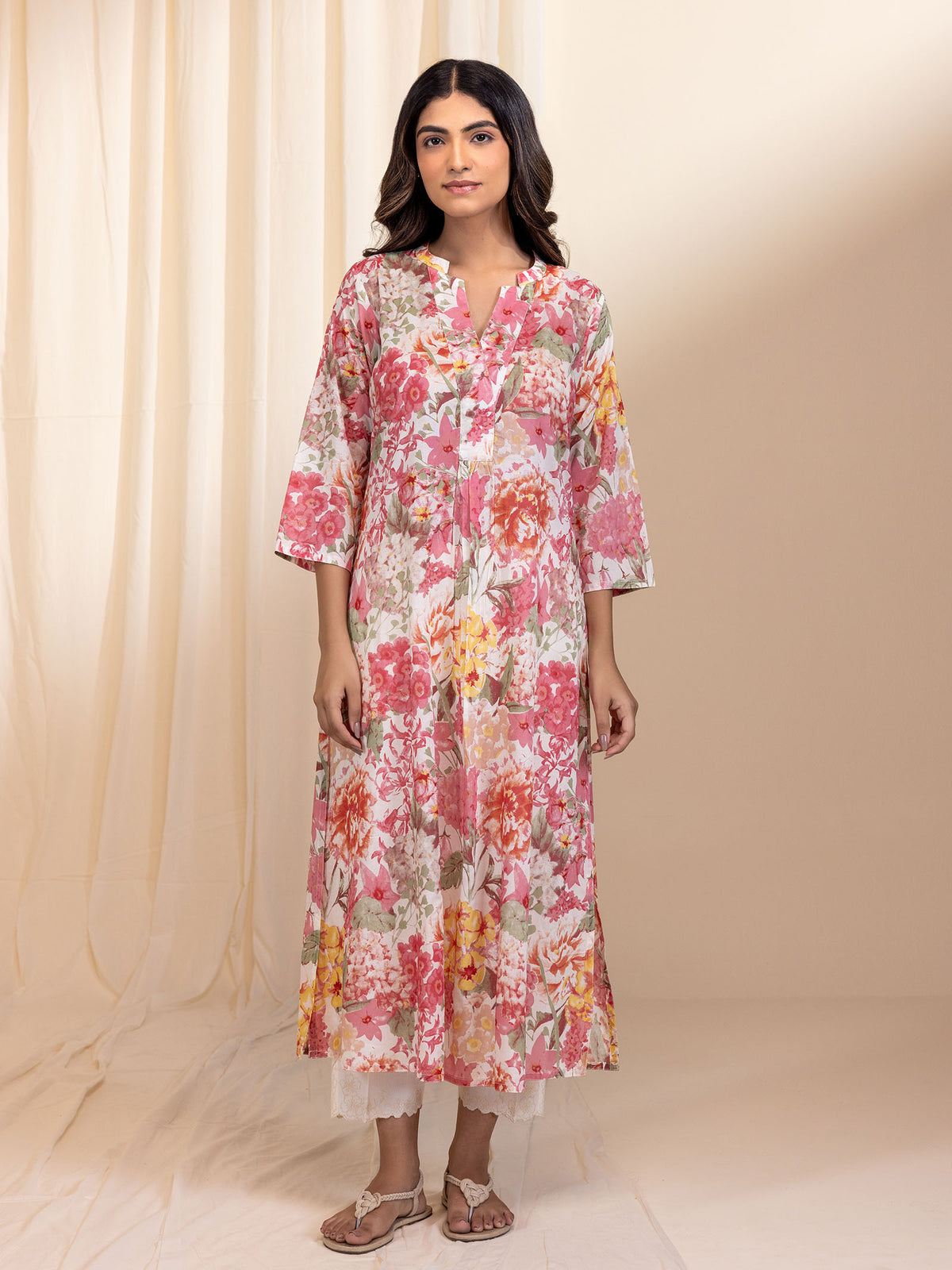 Bloom Peach Viscose Kurta