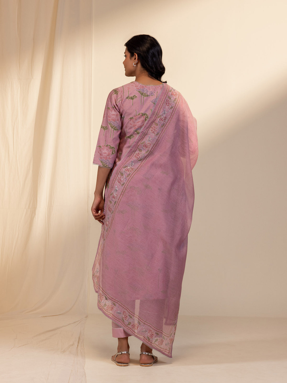 Silver Smith Pink Chanderi Dupatta