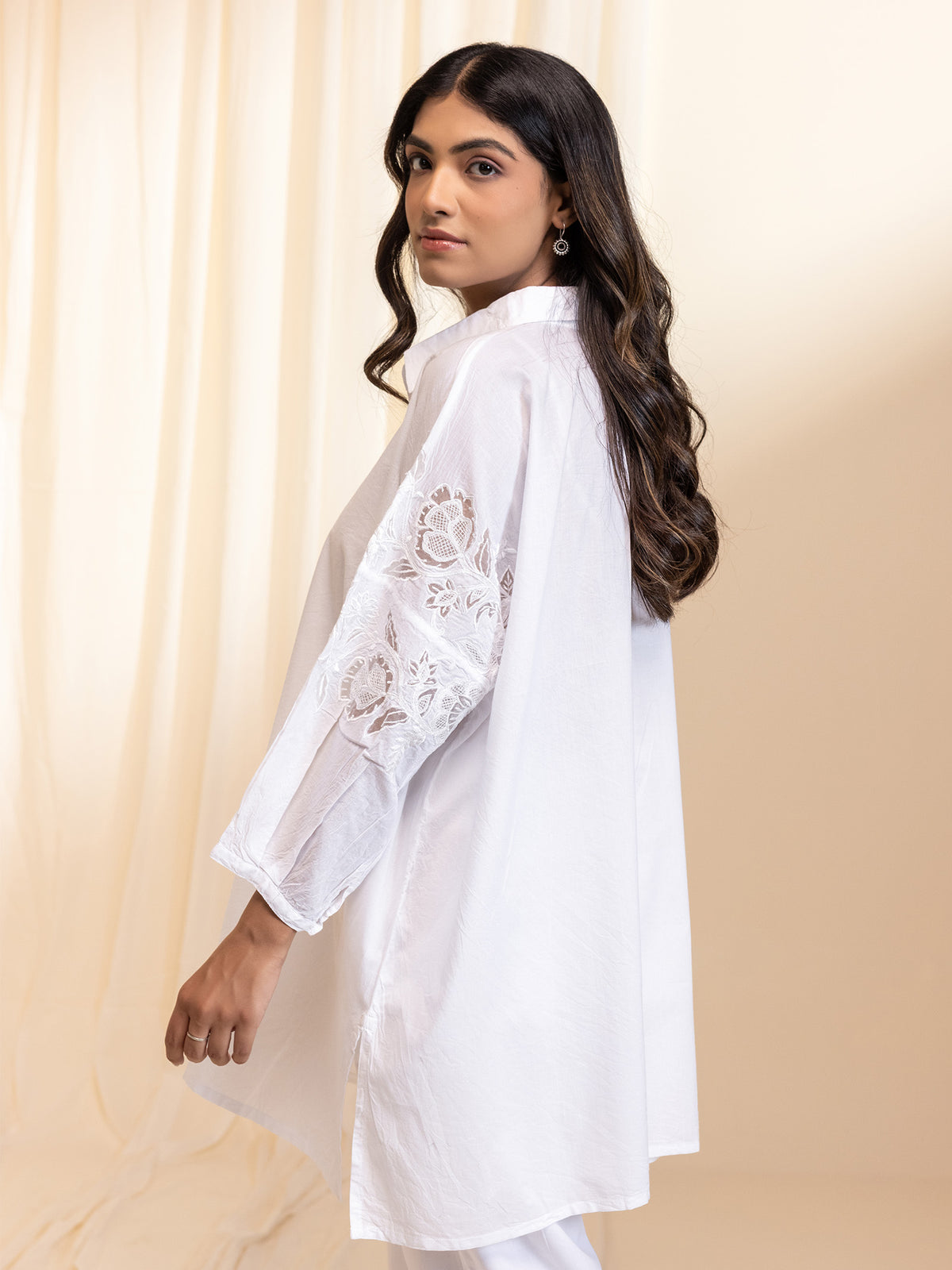 White Wash Exclusive EMB Madras Cotton Shirt