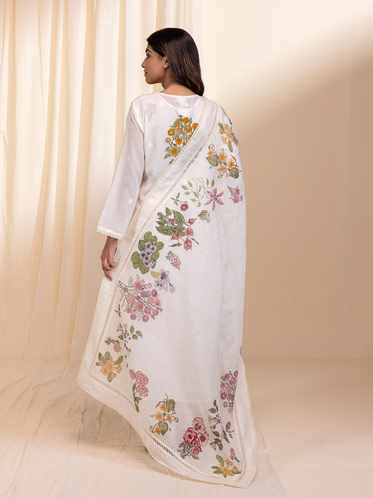Bawan Rang Chanderi Dupatta