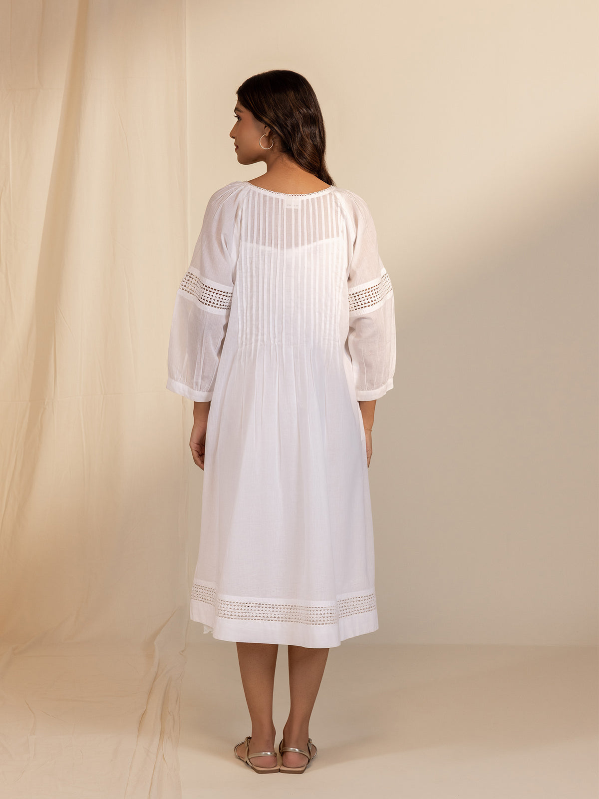 White Wash Lace Voile Dress