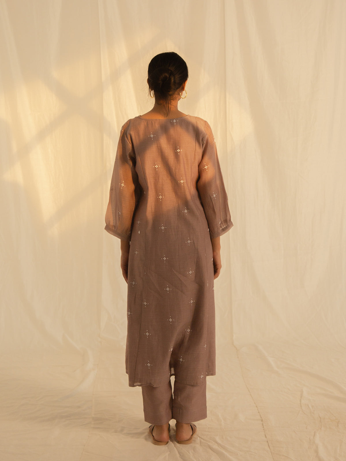 Needle Work Mushroom Chanderi Kurta