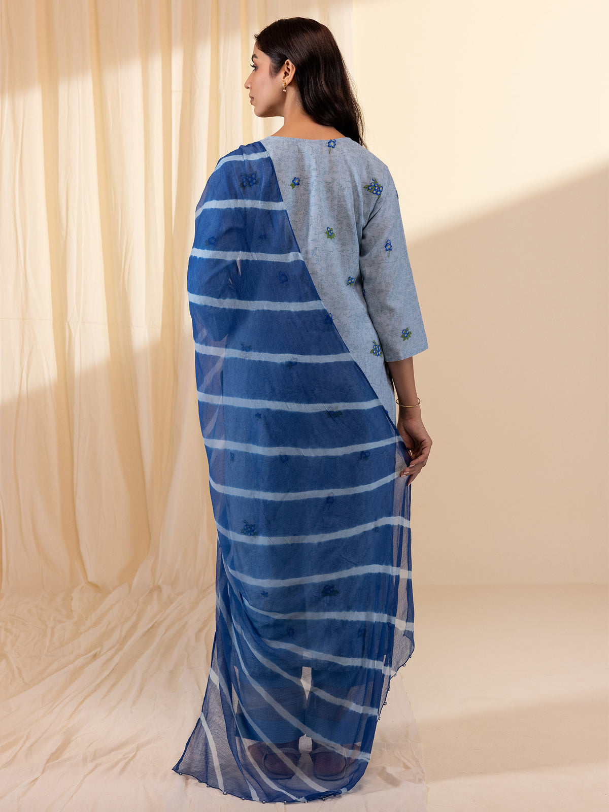 Alice In Wonderland Blue Chiffon Dupatta