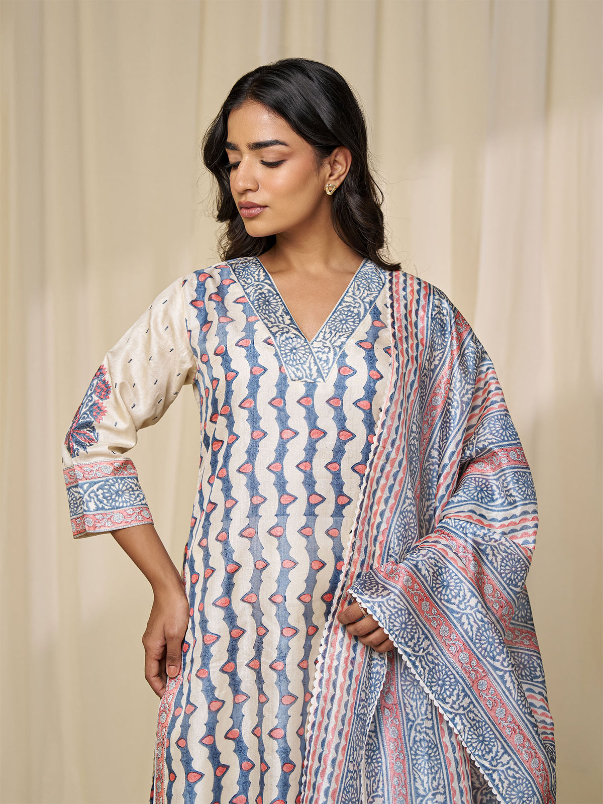 Badam Tussar Silk Dupatta