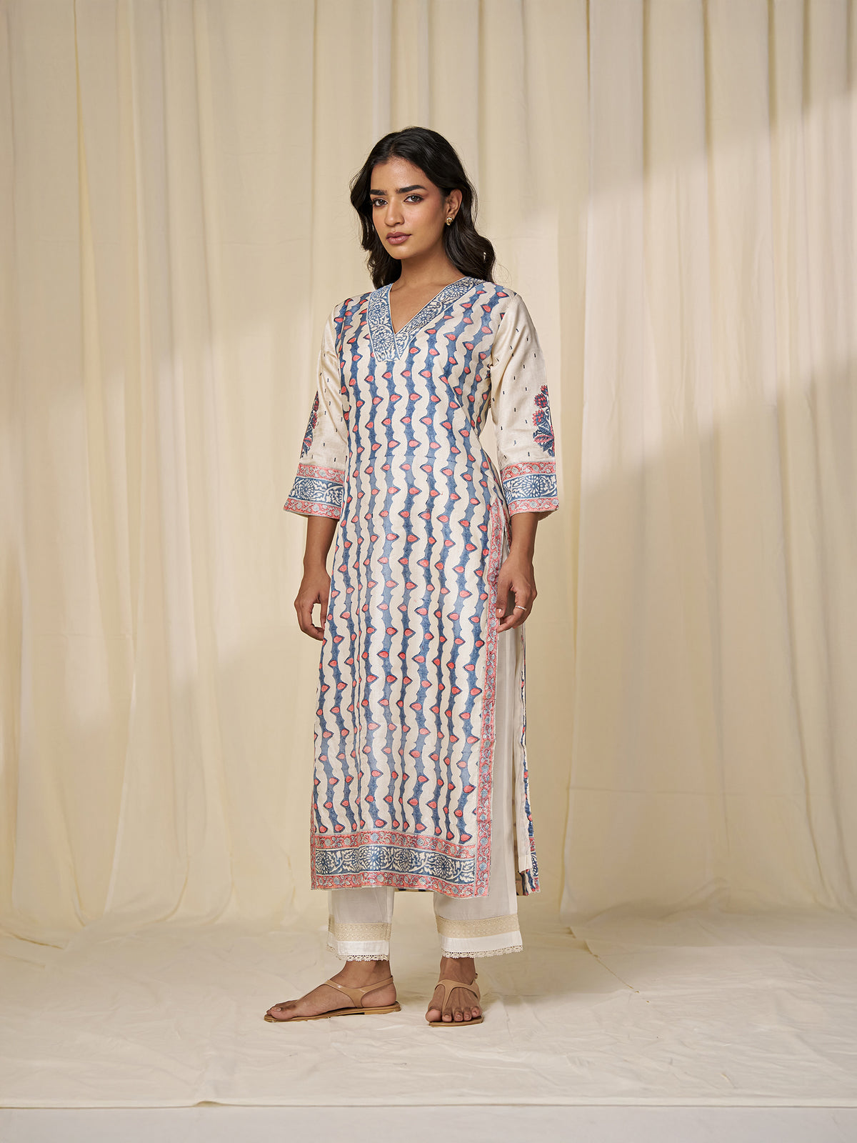 Badam Tussar Silk Kurta