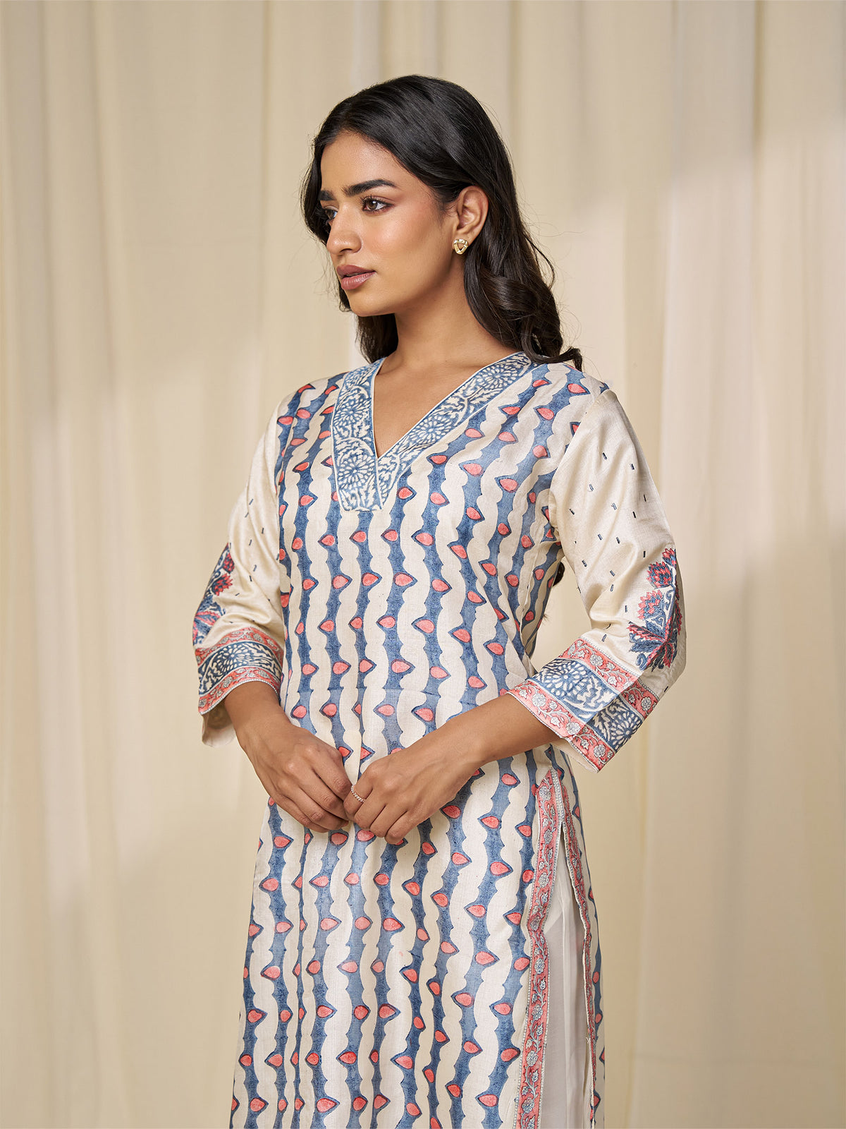 Badam Tussar Silk Kurta